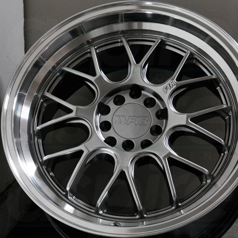 F1R F21 19x8.5 +35 5x114.3/5x120 Gunmetal Machined Lip – Set of 2 Wheels (Fits 2019 Toyota Camry LE)