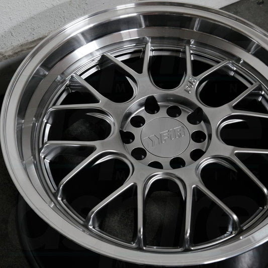 F1R F21 19x8.5 +35 5x114.3/5x120 Gunmetal Machined Lip – Set of 2 Wheels (Fits 2019 Toyota Camry LE)